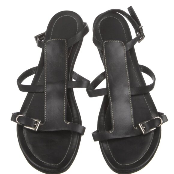 Prada Leather T-Strap Sandals Size US 9 - Picture 1 of 4